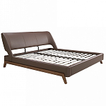 Кровать двуспальная с изголовьем из экокожи шоколадно-коричневого цвета Modern Look варинант исполнения - 2 | Loft Concept в Перми