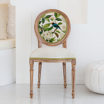 Стул бежевый из натурального бука с изображением птиц и цветов Blooming White Magnolias варинант исполнения - 3 | Loft Concept в Перми