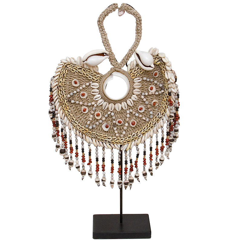 Этническое украшение из ракушек на подставке Aboriginal Shell Collar Бежевый Коричневый Красный Черный Этническое украшение из ракушек на подставке Aboriginal Shell Collar Бежевый Коричневый Красный Черный в Перми | Loft Concept
