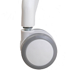 Стул с мягкой синей обивкой из велюра и подъемно-поворотным механизмом на белых колесиках Harper Blue and White варинант исполнения - 7 | Loft Concept в Перми