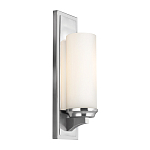 Бра для ванных комнат с белым цилиндрическим плафоном на прямоугольном основании цвета хром Feiss варинант исполнения - 1 | Loft Concept в Перми