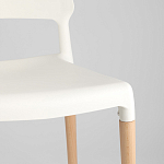 Пластиковый стул на ножках из массива бука Ferret White варинант исполнения - 8 | Loft Concept в Перми