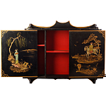 Винтажная полка в Китайском стиле c ручной росписью Chinese Shelf Black варинант исполнения - 2 | Loft Concept в Перми