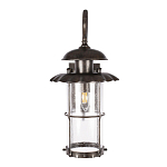 Уличный настенный светильник с цилиндрическим плафоном и изогнутым кованым каркасом Elysian Lanterns варинант исполнения - 2 | Loft Concept в Перми