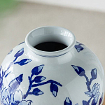 Ваза с бело-синей росписью и изображением цветов Blue & White Ornament варинант исполнения - 3 | Loft Concept в Перми