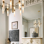 Люстра золотая с 16-ю тонкими цилиндрическими плафонами Shoulders варинант исполнения - 2 | Loft Concept в Перми