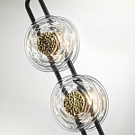 Подвесной светильник с 2-мя прозрачными стеклянными плафонами и золотистыми центральными вставками Virelia  варинант исполнения - 6 | Loft Concept в Перми