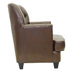 Кресло кожаное c мягкими подлокотниками на 4-х деревянных ножках из массива березы Joseph Armchair brown варинант исполнения - 1 | Loft Concept в Перми