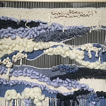 Современное ткачество гобелен в синих оттенках Blue Undine II варинант исполнения - 1 | Loft Concept в Перми