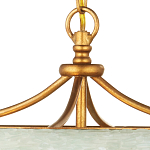 Подвесной светильник с каскадом из стеклянных декоративных элементов на золотом каркасе Shining Sea Glass варинант исполнения - 2 | Loft Concept в Перми