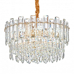 Круглая люстра с хрустальными подвесками на золотистом каркасе Gorgeous Crystal Light варинант исполнения - 4 | Loft Concept в Перми