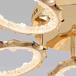 Потолочная люстра с 5-ю светодиодными лампами с золотистым каркасом Ring of Fire варинант исполнения - 3 | Loft Concept в Перми