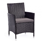 Обеденный комплект из искуственного ротанга Vintara черный варинант исполнения - 7 | Loft Concept в Перми