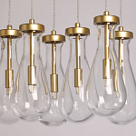 Люстра с 9-ю прозрачными стеклянными плафонами в форме капли Lucid Rain  варинант исполнения - 4 | Loft Concept в Перми