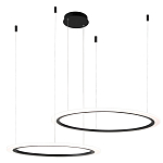 Люстра подвесная светодиодая с двумя черными кольцами Ring Horizontal варинант исполнения - 2 | Loft Concept в Перми