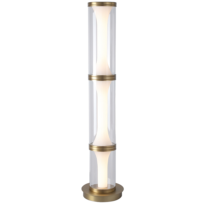 Стеклянный торшер Trina Flask Floor Lamp Прозрачное Стекло Латунь Белый Стеклянный торшер Trina Flask Floor Lamp Прозрачное Стекло Латунь Белый в Перми | Loft Concept