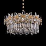 Люстра круглая с декоративными элементами в виде крупных хрустальных цветов Palace Gardens варинант исполнения - 2 | Loft Concept в Перми