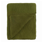 Плед из хлопка жемчужной вязки оливкового цвета Waffle Comfort варинант исполнения - 1 | Loft Concept в Перми