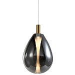 Подвесной светильник со стеклянным плафоном в форме капли дымчатого цвета NAOMI drop smoke варинант исполнения - 3 | Loft Concept в Перми