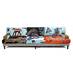Большой Трехместный Диван с цветным принтом Qalakabusha Large Sofa варинант исполнения - 1 | Loft Concept в Перми