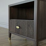 Прикроватная тумбочка с полкой Elsa Dreams Walnut  варинант исполнения - 3 | Loft Concept в Перми