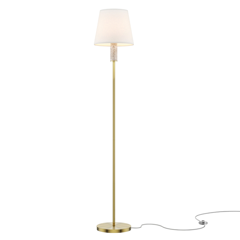 Напольный светильник Lira E27 Латунь Белый Серый в Перми | Loft Concept 