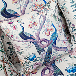 Подушка декоративная с изображением павлинов в саду Beige Chinoiserie Garden Two Peacocks Cushion варинант исполнения - 2 | Loft Concept в Перми