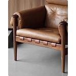 Кресло с деревянным каркасом и обивкой из натуральной кожи Medieval Furniture варинант исполнения - 4 | Loft Concept в Перми