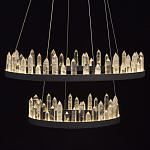 Люстра с двумя кольцами черного цвета с хрустальными элементами QUARTZ CRYSTAL варинант исполнения - 5 | Loft Concept в Перми