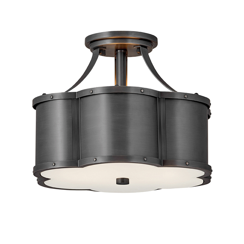 Потолочный светильник с декоративными заклепками Hinkley  Латунь Белый Черный Никель в Перми | Loft Concept 