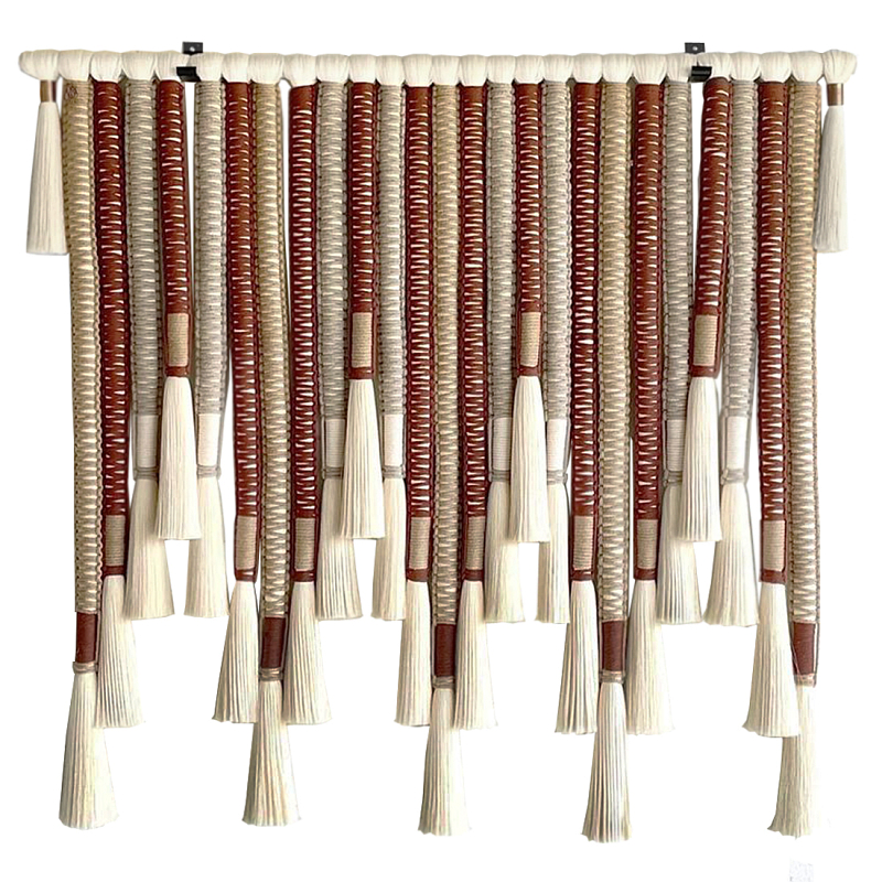 Декор настенный в Эко стиле с кисточками wall panel Thread brushes Коричневый Бежевый Декор настенный в Эко стиле с кисточками wall panel Thread brushes Коричневый Бежевый в Перми | Loft Concept