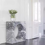 Дизайнерский журнальный стол квадратной формы с круглой нишей Guxawar варинант исполнения - 2 | Loft Concept в Перми