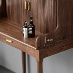 Туалетный стол деревянный с ящиком и зеркалом Moon Walnut Furniture варинант исполнения - 4 | Loft Concept в Перми