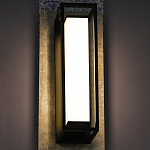 Уличный настенный светильник прямоугольный с чёрной рамкой Geometric Glow варинант исполнения - 2 | Loft Concept в Перми