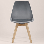 Стул с мягким велюровым сиденьем Arvika Grey варинант исполнения - 3 | Loft Concept в Перми