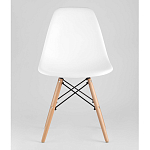 Пластиковый стул на ножках из массива бука Eames White  варинант исполнения - 4 | Loft Concept в Перми