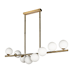 Люстра на штанге с 8-ю белыми шарообразными плафонами Bubble Chandelier варинант исполнения - 2 | Loft Concept в Перми