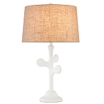 Настольная лампа с белым каркасом и тканевым абажуром Natural Stems варинант исполнения - 1 | Loft Concept в Перми