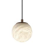 Подвесной светильник с шарообразным плафоном из белого алебастра Cryptocrystalline Stone варинант исполнения - 1 | Loft Concept в Перми