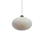 Подвесной светильник с плафоном в виде эллипса из белого алебастра Cryptocrystalline Stone варинант исполнения - 3 | Loft Concept в Перми