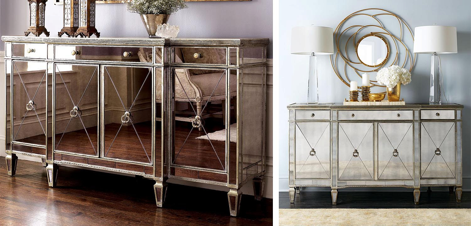 Комод зеркальный Celso Mirrored Chest of drawers 3 ящика и 4 дверцы Комод зеркальный Celso Mirrored Chest of drawers 3 ящика и 4 дверцы - Loft-Concept в Перми