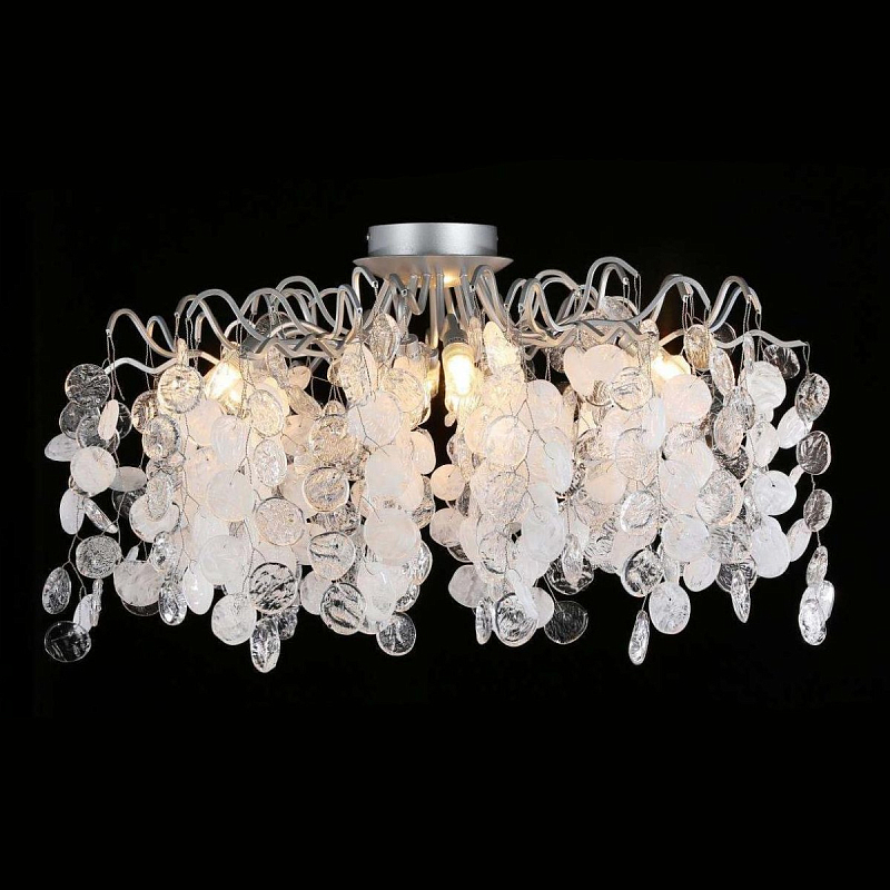 Потолочный светильник FAIRYTREE Chandelier 8 Белый Серебряный Прозрачное Стекло Потолочный светильник FAIRYTREE Chandelier 8 Белый Серебряный Прозрачное Стекло в Перми | Loft Concept