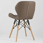 Стул с коричневым сиденьем из экокожи JEROEN варинант исполнения - 5 | Loft Concept в Перми