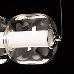 Люстра линейная с 6-ю прозрачными стеклянными плафонами округлой формы HANDLE GRAPE варинант исполнения - 10 | Loft Concept в Перми