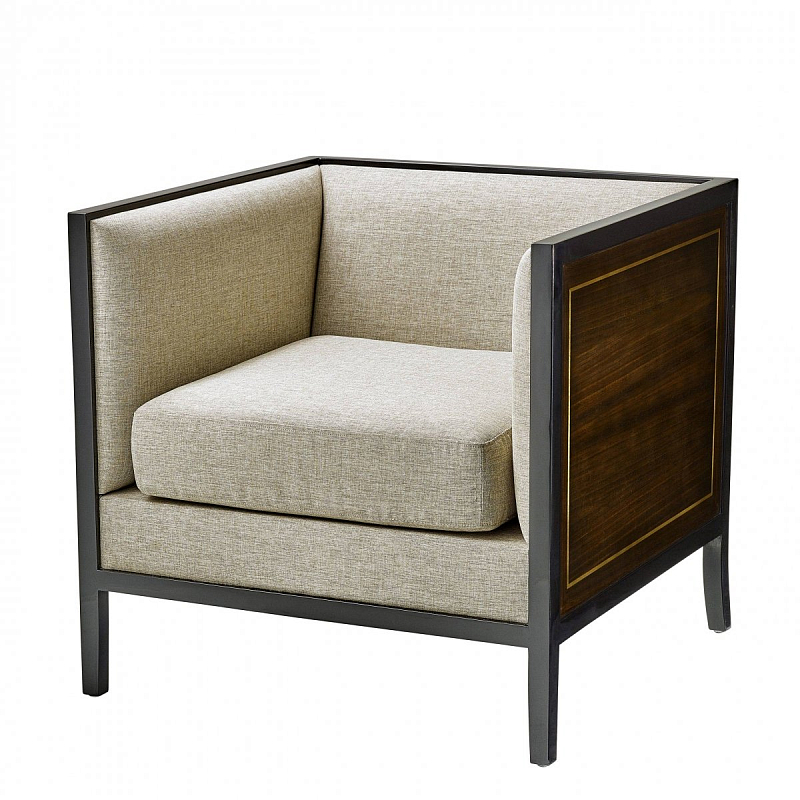 Кресло Eichholtz Chair Lauriston Eucalyptus Коричневый Бежево-серый Черный Кресло Eichholtz Chair Lauriston Eucalyptus Коричневый Бежево-серый Черный в Перми | Loft Concept
