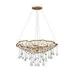 Люстра подвесная золотого цвета с металлическим сетчатым основанием и стеклянными каплевидными подвесками Hinkley варинант исполнения - 2 | Loft Concept в Перми