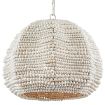 Подвесной светильник в форме купола с декором из круглых деревянных бусин White Wooden Beads Chandelier варинант исполнения - 2 | Loft Concept в Перми