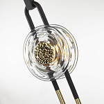 Подвесной светильник черного цвета с прозрачным стеклянным плафоном и золотистой центральной вставкой Virelia  варинант исполнения - 6 | Loft Concept в Перми