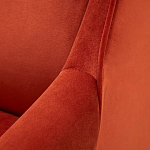 Дизайнерское кресло оранжевое в мягкой велюровой обивке Granger Armchair Orange варинант исполнения - 4 | Loft Concept в Перми