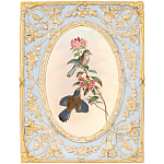 Декоративный постер с изображением птиц в раме с рельефным растительным узором Blooming Birds Poster варинант исполнения - 11 | Loft Concept в Перми